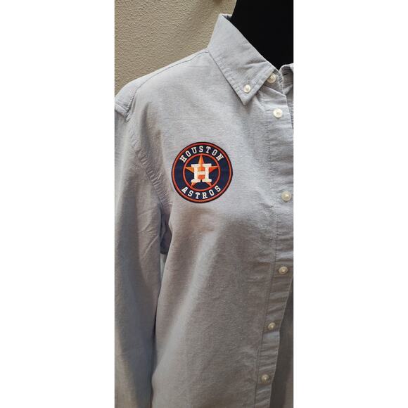 H&M Adult Small Chambray Button Down One Of A Kind Astros Game Day Shirt B20 - Picture 4 of 7